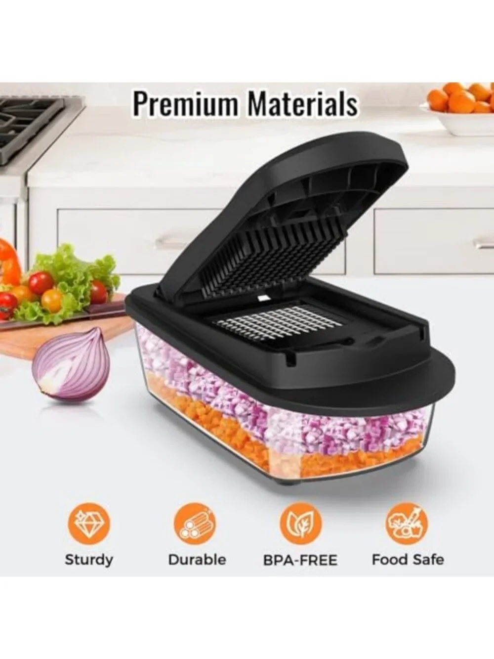 8-Blade Kitchen Chopper Slicer Grater Set - Versatile Cooking Tool & Gadget